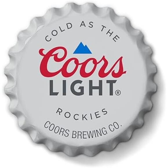 Coors Light Beer Metal Bottle Cap Sign Garage Shop Bar Man Cave Collect LARGE NW - Picture 6 of 6
